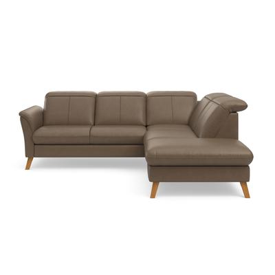 Ecksofa SIT & MORE "Romero L-Form", braun (coffee), B:250cm H:91cm T:220cm, 100% Polyester, Sofas, wahlweise mit oder ohne TV-Funktion, Bettfunktion, Bettkasten Image