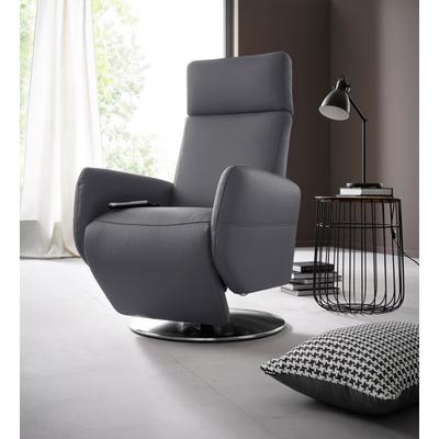 Relaxsessel SIT & MORE "Kobra", grau (anthrazit), B:71cm H:112cm T:82cm, Luxus-Kunstleder, NaturLEDER (echtes Rindsleder), Luxus-Microfaser (100% Polyester), Sessel, in Größe L, wahlweise mit Motor und Aufstehhilfe Image