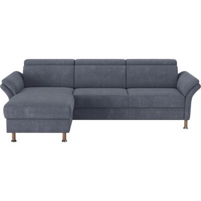 Ecksofa HOME AFFAIRE "Calypso L-Form", grau (grau, blau), B:260cm H:85cm T:172cm, 100% Polyester, Sofas, mit motorischen Funktionen im Sofa und Recamiere Image