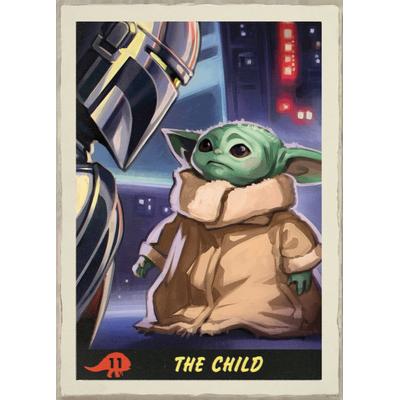 Bild KOMAR "Mandalorian The Child Trading Card", bunt (farbe bild(er): bunt), B:50cm H:70cm, Papier, Holz, Bilder, Wandbild zur Dekoration im Kinderzimmer - ohne Rahmen Image