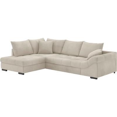Ecksofa MR. COUCH "Allegro DuraFlex, L-Form", beige (novaclean avanti 6 taupe), B:303cm H:86cm T:202cm, Novaclean Avanti (100% Polyester), Sofas, Hochschläfer-Bettauszug, Kaltschaumpolsterung, bis 140 kg belastbar Image