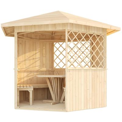 Pavillon WEKA "233 "Alles dabei", beige (natur), B/T: 283cm x 327cm, Pavillons, 18 mm Massivholzboden Image