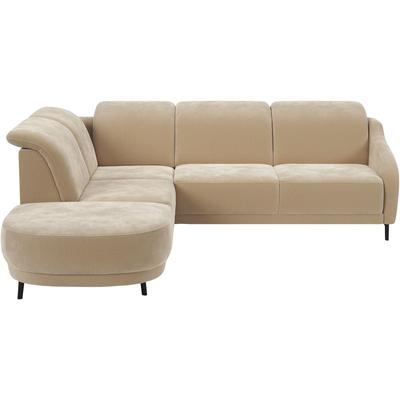 Ecksofa SIT & MORE "Blues L-Form", braun (macciato), B:258cm H:93cm T:249cm, 100% Polyester, Sofas, wahlweise mit Klapptisch und USB Image