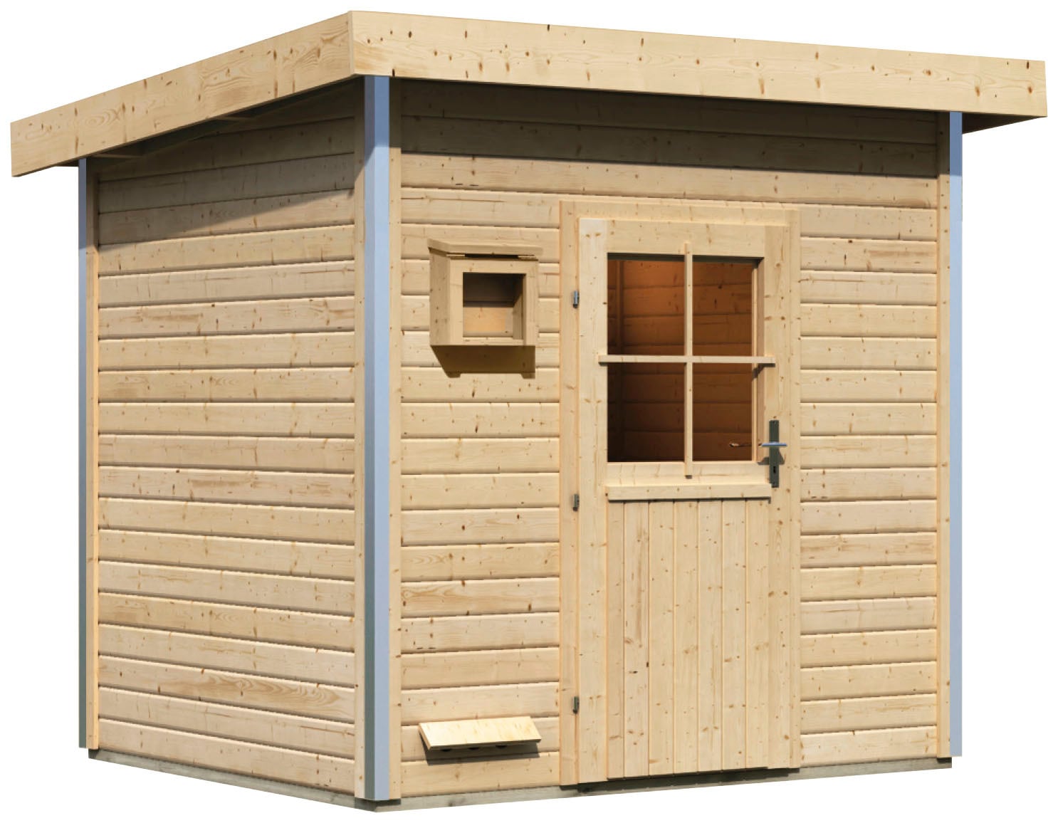 Saunahaus KARIBU "Ralf", beige (naturbelassen), ohne Ofen, (ohne Ofen), Saunen, klassische Tür Image