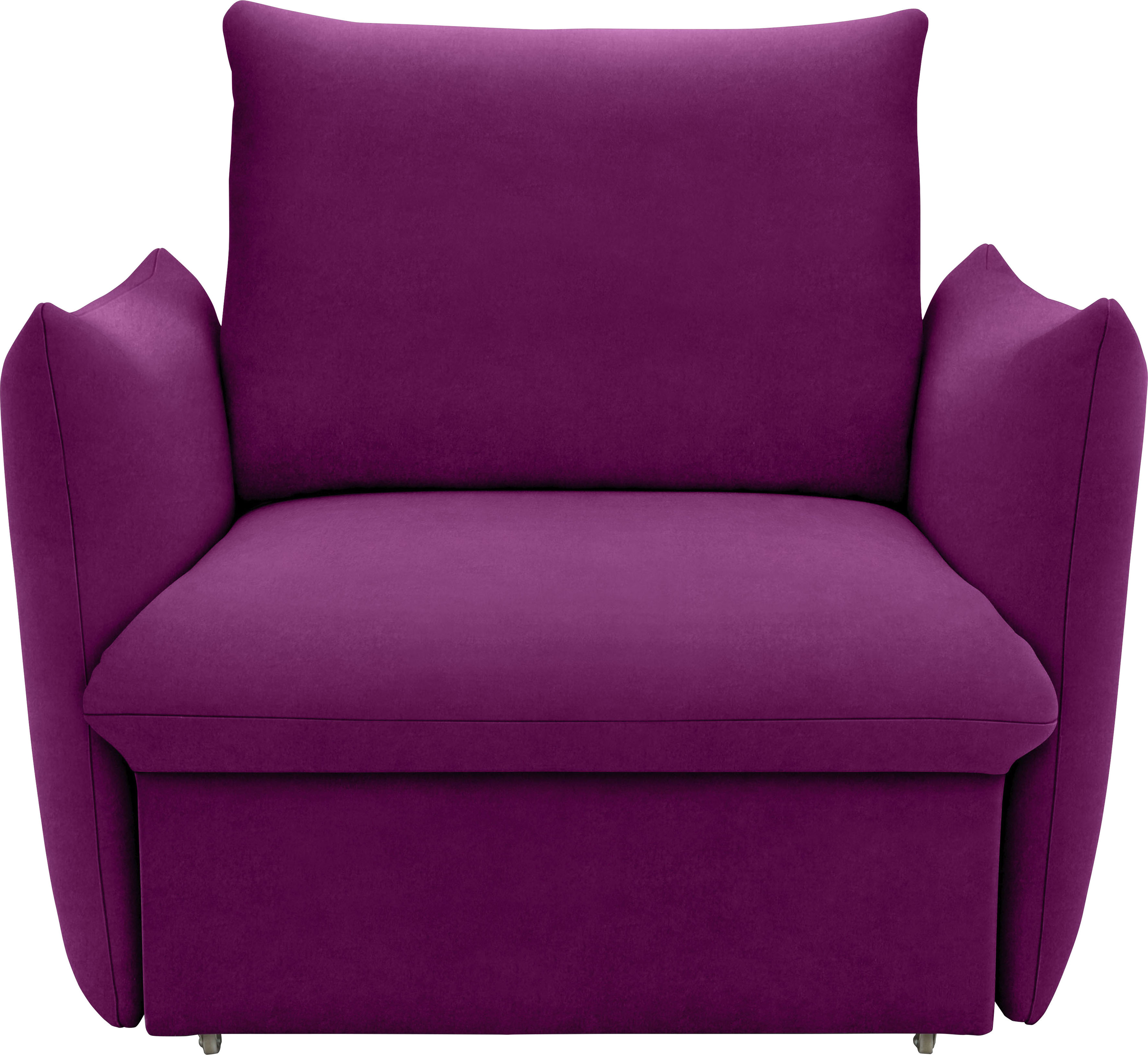 Sessel "LOOKS XII Schlafsesel, Schlaffunktion", pink (fuchsia), B:120cm H:100cm T:97cm, 92% Polyester, 8% Nylon, LOOKS BY WOLFGANG JOOP, Sessel, Sessel, Boxspring-Polsterung, mit Gästebettfunktion, Kissenoptik