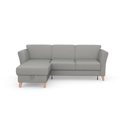 Ecksofa SIT & MORE "Visby L-Form", silber, B:248cm H:87cm T:162cm, Sofas, Wahlweise mit Bettfunktion und Bettkasten, frei im Raum stellbar Image