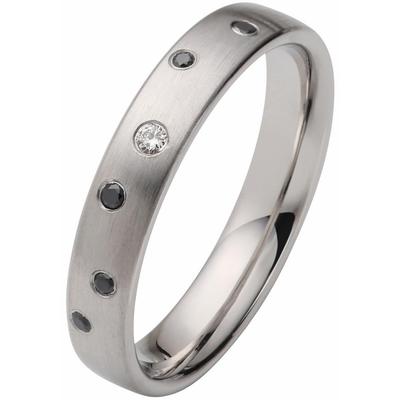 Trauring FIRETTI "Schmuck Geschenk Hochzeit Ehering "LIEBE" Gr. 17, silber (silberfarben), Fingerringe, 17, 0,07 ct SI = kleine Einschlüsse mit Brillanten, Silber 925 (Sterlingsilber), 4mm, Made in Germany, wahlweise mit oder ohne Brillanten Image