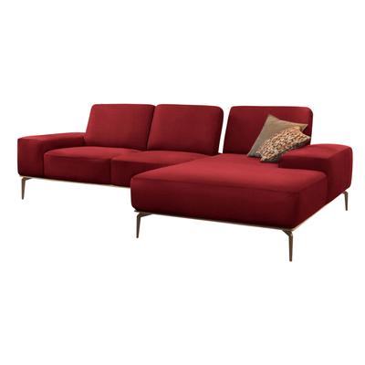 Ecksofa W.SCHILLIG "run, Designsofa mit tollem Sitzkomfort, bequem, L-Form", rot (light brick w82), B:279cm H:88cm T:178cm, Longlife Xtra-Leder Z73: Naturwalkleder der Luxusklasse aus den erlesensten Rohhäuten. Hautstärke 1, 1 u2013 1, 3 mm,... Image