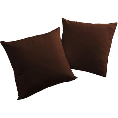 Dekokissen WIRTH "Newbury" Gr. 2, braun (braun, unifarben), B:50cm L:50cm, Baumwolle, Polyester, Dekokissen_Sitzkissen_Kissenhüllen, Kissenhülle ohne Füllung, 2 Stück Image