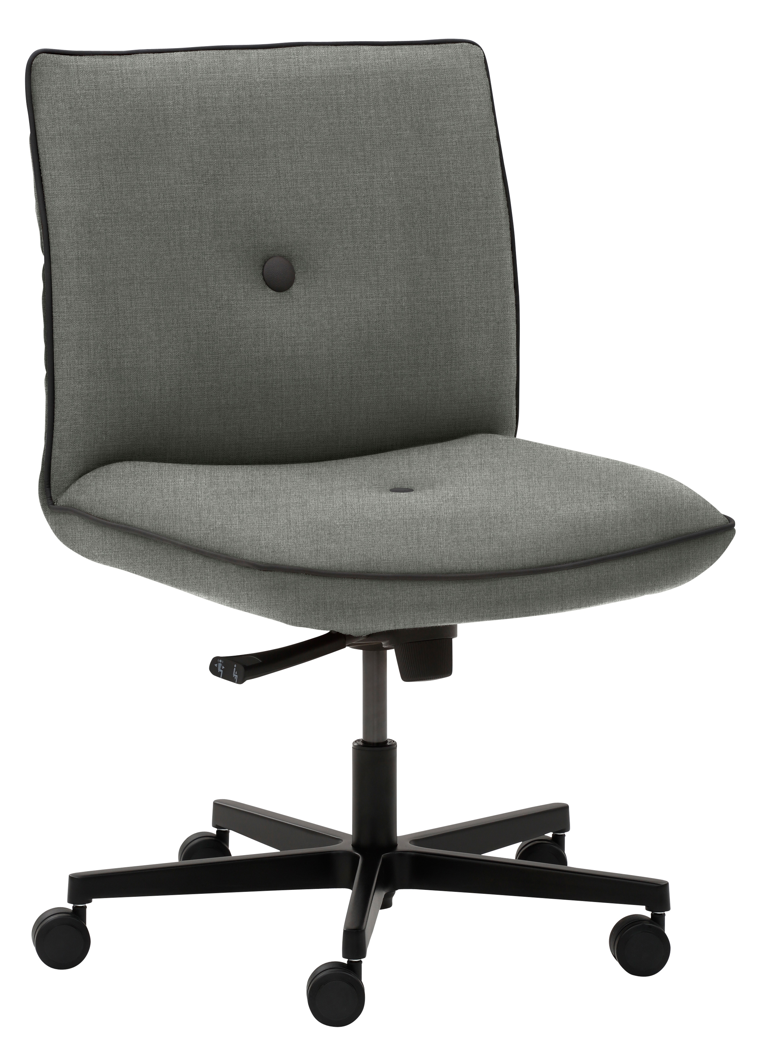 Drehstuhl MAYER SITZMÖBEL "myCOSYWORXX Homeoffice Sessel", grau (grau, schwarz), B:58cm H:89cm T:64cm, Stoff, Stühle, besonders bequem gepolstert Image