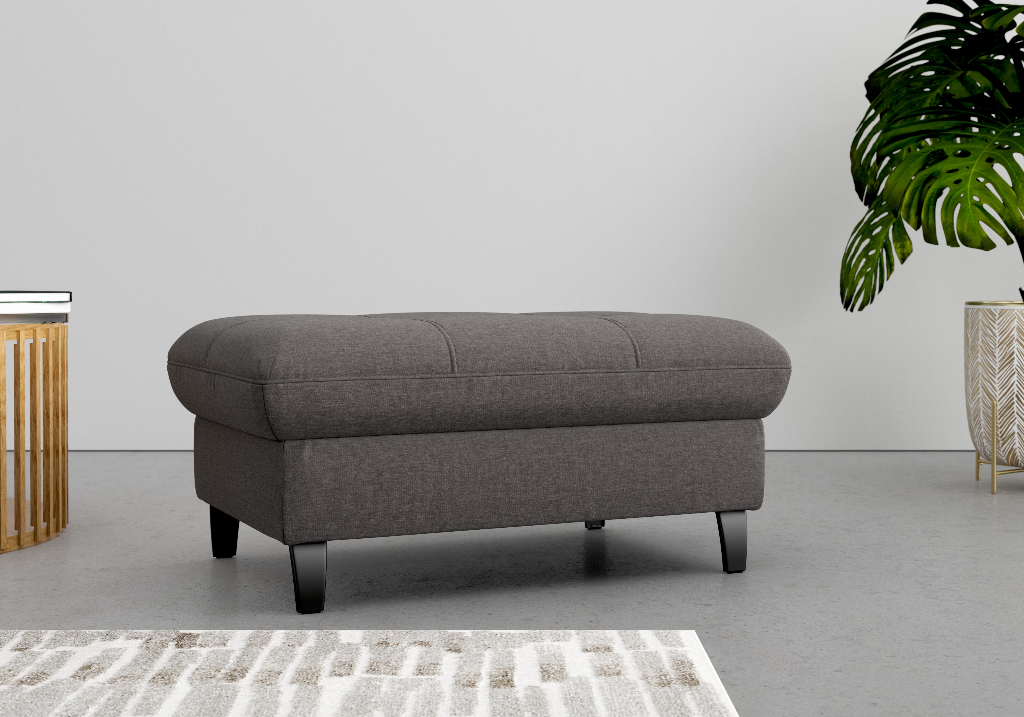 Stauraumhocker SIT & MORE "Maggiore", grau (fango), B:102 H:48 T:67, 95% Polyester, 5% Polyamid, Hocker, mit Stauraum Image