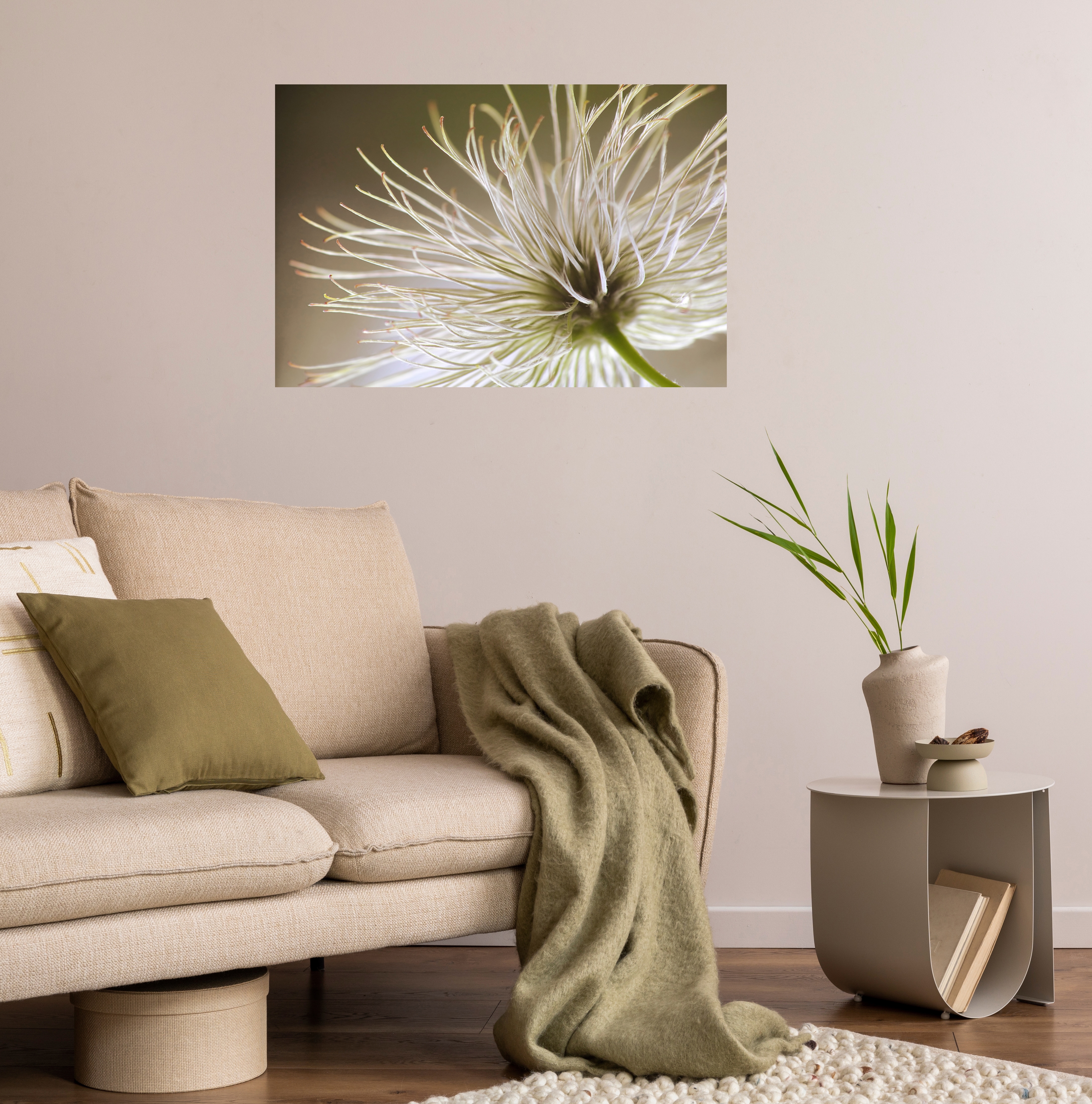 Wandsticker QUEENCE "Klara", beige, B:90cm H:60cm T:0,1cm, Folie, Wandtattoos, Selbstklebend, kinderleichte Anbringung