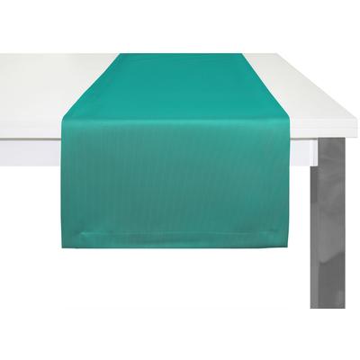Tischläufer ADAM "Uni Collection" Gr. 1, blau (petrol), B:50cm L:150cm, Bio-Baumwolle, Tischdecken Image