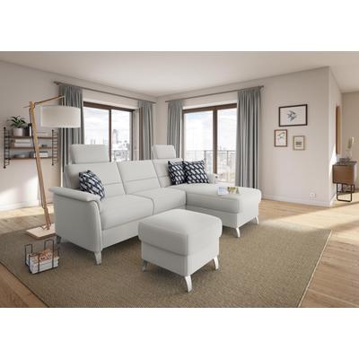 Ecksofa SIT & MORE "Palmera L-Form", silber, B:244cm H:89cm T:163cm, 100% Polyester, Sofas, Federkern, wahlweise mit Bettfunktion und mit/ohne Stauraum Image