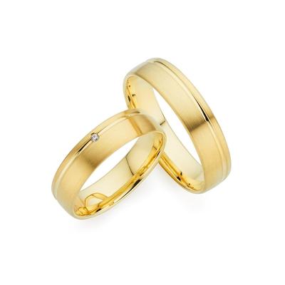 Trauring PHÖNIX "Schmuck Geschenk Gold 333 Trauring Ehering LIEBE versch. Varianten" Gr. 51, gold (gelbgoldfarben), Fingerringe, 51, ohne Brillant, Gelbgold 333, 5,0mm, Made in Germany, wahlweise mit oder ohne Brillant Image