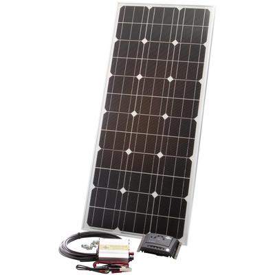 Solarmodul SUNSET "Stromset AS 75, 72 Watt, 230 V", schwarz (baumarkt), Solarmodule, für den Freizeitbereich, auch zum Laden von E-Bikes geeignet Image