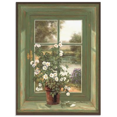 Wandbild ARTLAND "Wildrosen am Fenster", grün (farbe bild(er): grün), B:30cm H:40cm, Bilder, als Alubild, Outdoorbild, Leinwandbild, Poster, Wandaufkleber Image