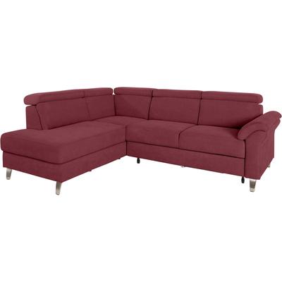 Ecksofa SIT & MORE "Arngast L-Form", lila (chianti), B:245cm H:84cm T:194cm, Sofas, inklusive Kopfteilverstellung und Federkern Image