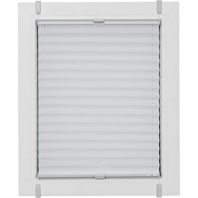 Plissee SUNLINES "One Size Style Crepe", weiß (weiß, grau, grau), B:50cm H:160cm, Obermaterial: 85% Polyester, 15% sonstige Fasern, Plissees, Zubehörfarbe grau, zum Klemmen Image