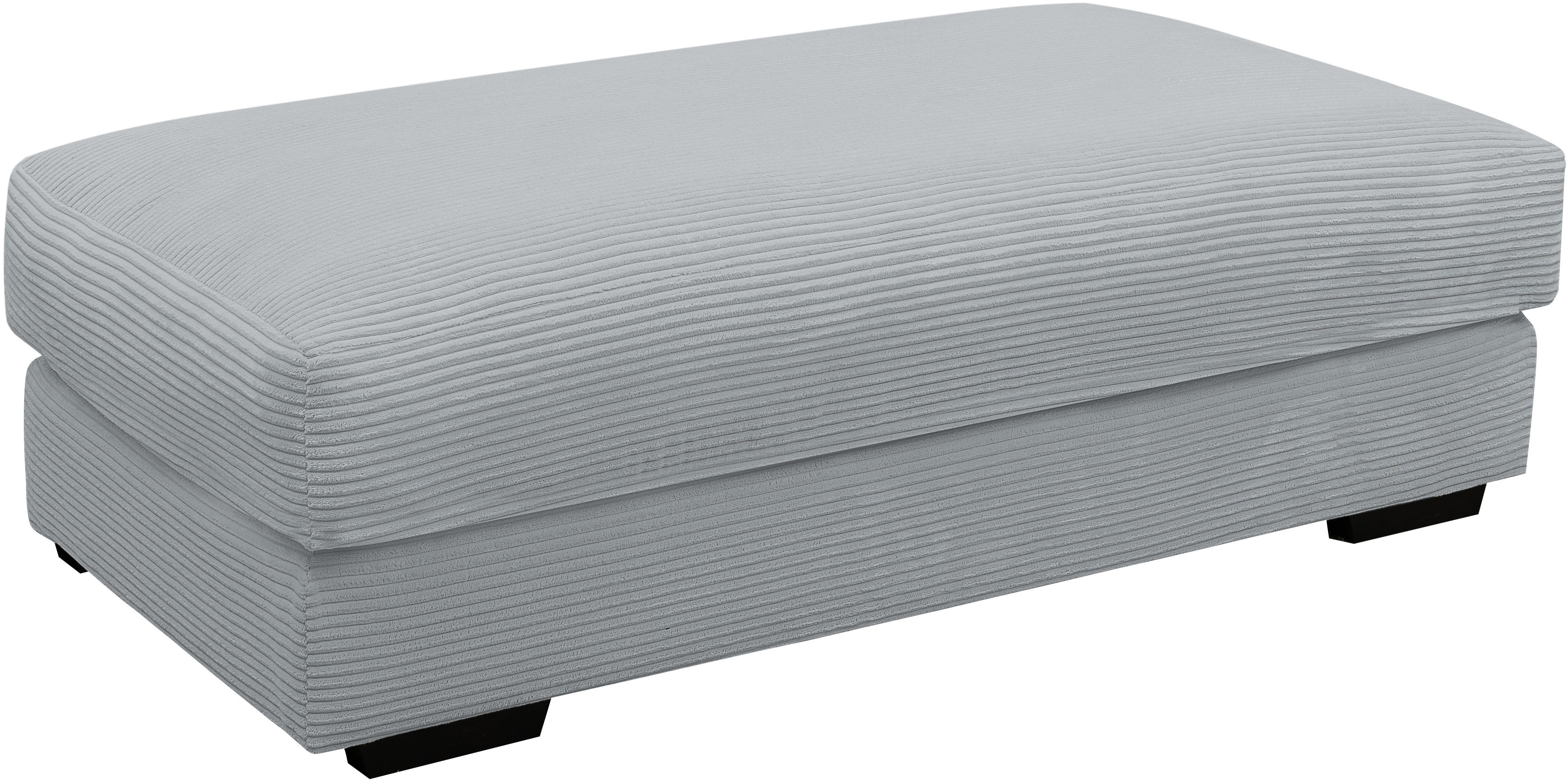 Hocker WERK2 "Eden", grau, B:144cm H:47cm T:79cm, 90% Polyester, 10% Nylon, Hocker, Polsterhocker, Design Hocker in Cord mit besonders weichem Sitzkomfort