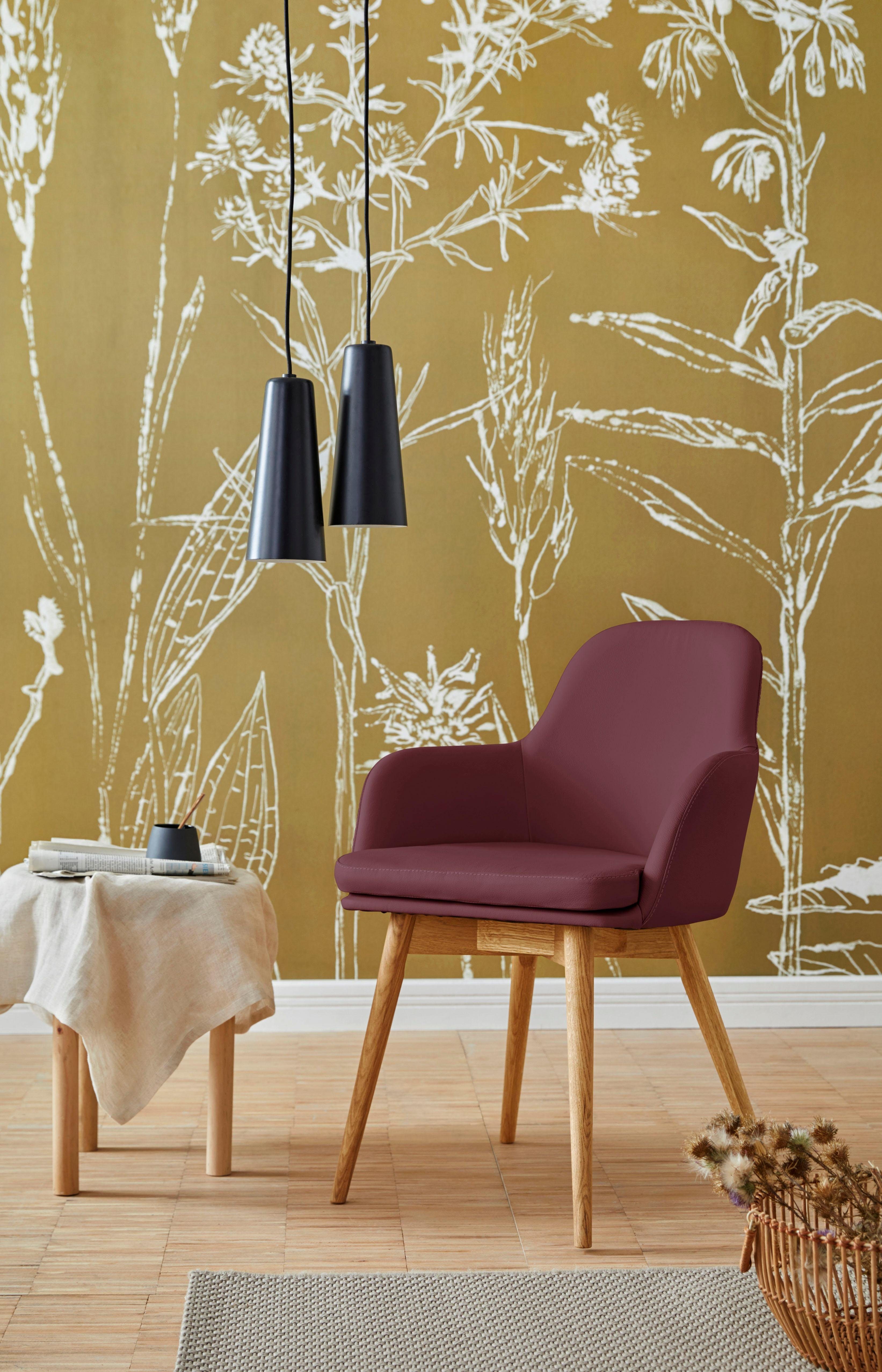 Armlehnstuhl HOME AFFAIRE "Livry", rot (bordeaux), B:62cm H:83cm T:63cm, Leder, Stühle, Polsterstuhl, Schalenstuhl