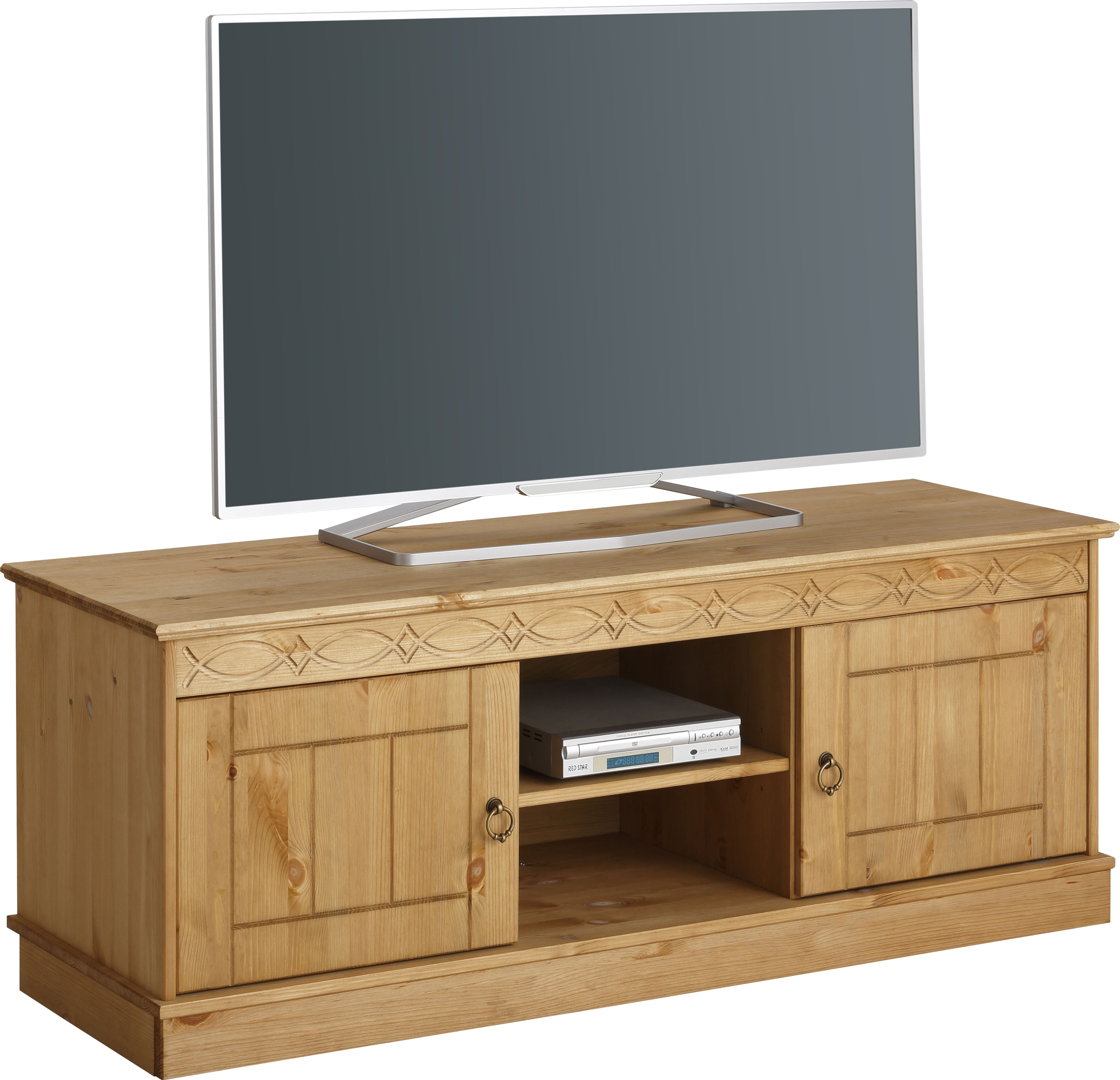 TV-Board HOME AFFAIRE "Indra", beige (natur), B:120cm H:45cm T:40cm, Massivholz, Sideboards, wahlweise in 2 Breiten, Fernsehtisch