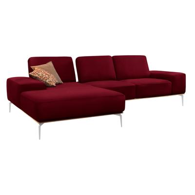 Ecksofa W.SCHILLIG "run, Designsofa mit tollem Sitzkomfort, L-Form", rot (merlot w82), B:279cm H:88cm T:178cm, Longlife Xtra-Leder Z73: Naturwalkleder der Luxusklasse aus den erlesensten Rohhäuten. Hautstärke 1, 1 u2013 1, 3 mm, ROHLEDER... Image