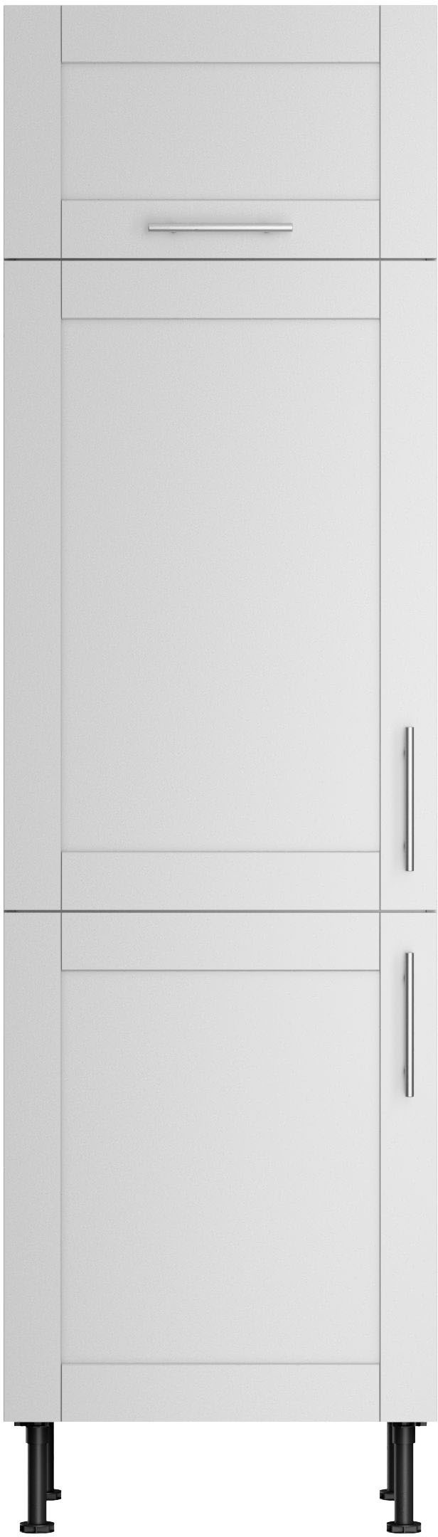 Kühlumbauschrank KOCHSTATION "KS-Ahus", grau (hellgrau matt, hellgrau), B:60cm H:211,8cm T:58,4cm, Schränke, Breite 60 cm Image
