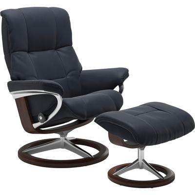 Relaxsessel STRESSLESS "Mayfair", blau (shadow blau paloma), B:83cm H:102cm T:73cm, Leder BATICK: BATICK ist ein leicht korrigiertes, durchgefärbtes und genarbtes Möbelleder, bei dem die meisten Unebenheiten und Spuren in der Regel entfernt wurden.,... Image