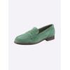 Slipper HEINE, Damen, Gr. 36, grün (jadegrün), Leder, Veloursleder, Rindsleder, modisch, Schuhe
