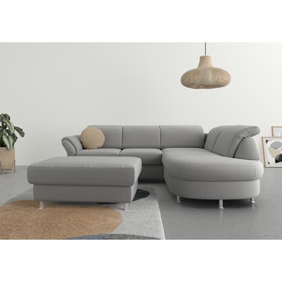 Ecksofa SIT & MORE "Apulia L-Form", grau, B:250cm H:78cm T:212cm, Webstoff (100% Polyester), Struktur weich (90% Polyester, 10% Polyamid), Luxus-Micofaser Euphoria (100% Polyester), Samtoptik (100% Polyester), Sofas, wahlweise Bettfunktion,... Image
