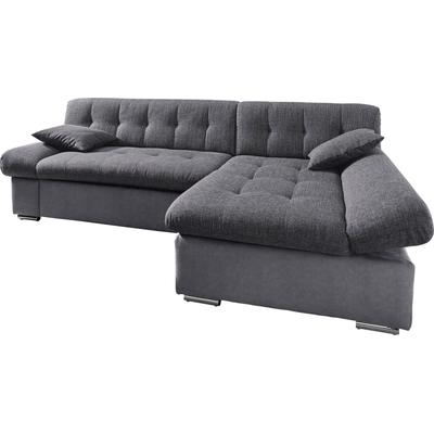 Ecksofa TRENDMANUFAKTUR "Reggae, modern und bequem, aktueller Materialmix, L-Form", grau (anthrazit, anthrazit), B:237cm H:78cm T:94cm, Sofas, inkl. verstellbare Armlehne, wahlweise mit Bettfunktion Image