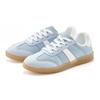 Sneaker LASCANA "Schnürschuh, Halbschuh, Freizeitschuh", Damen, Gr. 41, blau (hellblau, weiß), Obermaterial: 50% Lederimitat, 50% Textilmaterial. Futter: 100% Textilmaterial. Decksohle: 100% Textilmaterial. Laufsohle: 100% Synthetik, unifarben,...