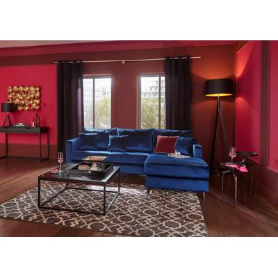 Ecksofa HOME AFFAIRE "Renesse L-Form", blau, B:234cm H:90cm T:160cm, Samtvelours 100% Polyester, Luxus-Microfaser ALTARA NUBUCK (100% Polyester), Sofas, lose Kissen, Keder an Sitzkissen Image