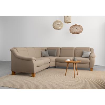 Ecksofa HOME AFFAIRE "Caldera L-Form", grau (taupe), B:270cm H:91cm T:250cm, 98% Polyester 2% Polyamid, Sofas, Federkern, wahlweise mit Kopfteilverstellung, Bettfunktion, Bettkasten Image