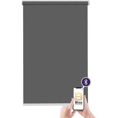 Elektrisches Rollo SUNLINES "Akkurollo Upcycling appgesteuert, blickdicht, Sunlines", grau (anthrazit), B:80cm H:220cm, Polyester, Metall, Kunststoff, Rollos, appgesteuert via Bluetooth Image