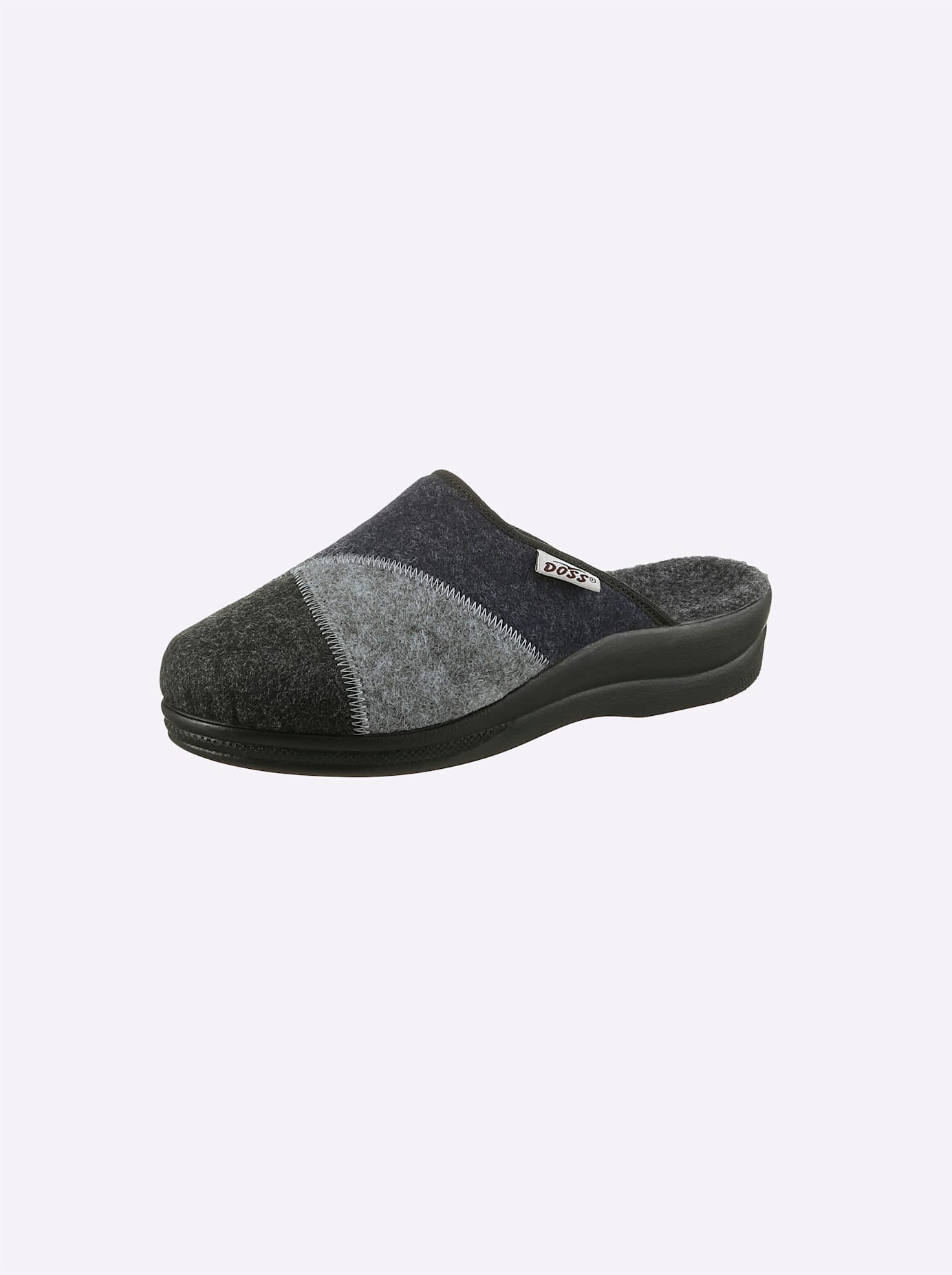 Pantoffel CASUAL LOOKS, Damen, Gr. 37, grau (grau, marine), Filz, Schuhe