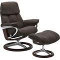Hocker STRESSLESS "Ruby", braun (braun batick), B:53cm H:41cm T:39cm, Leder BATICK: durchgefärbtes und genarbtes Möbelleder, Leder PALOMA: durchgefärbtes Semianilin-Möbelleder, Hocker, mit Signature Base, Gestell Eiche, Wenge, Braun & Schwarz