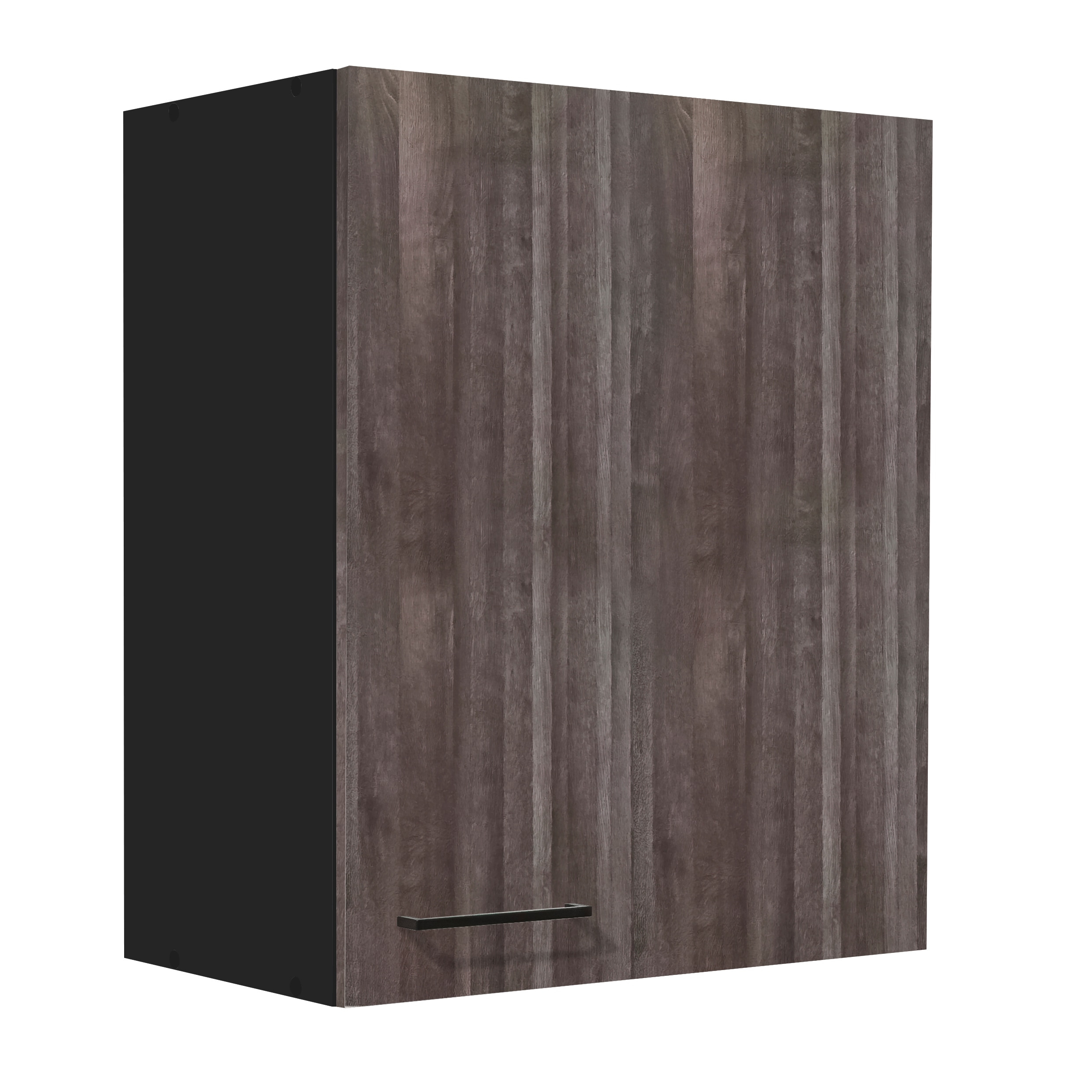 Hängeschrank WIHO KÜCHEN "Nisos", braun (front: aberdeen dunkel, korpus: schwarz), B:50cm H:71,5cm T:35cm, Schränke, Hängeschrank, in den Breiten 50 und 60 cm