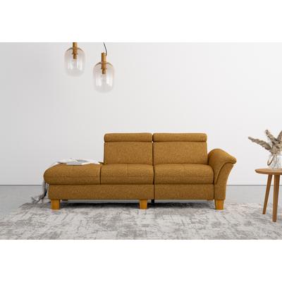Recamiere HOME AFFAIRE "Lindgren", gelb (mustard), B:206cm H:84cm T:93cm, 100% Polyester, Sofas, wahlweise motorische TV-Funktion, Bettkasten und Kopfteilverstellung Image