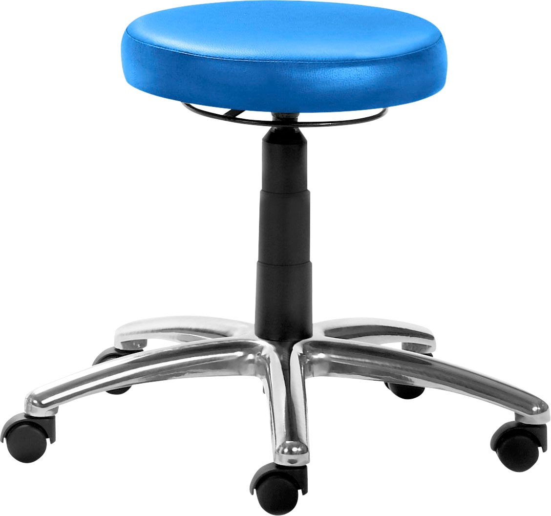 Drehhocker MAYER SITZMÖBEL "1256", blau (karibikblau), B:66cm H:40cm T:66cm, 100% Polyesterstrick mit Beschichtung 100% Vinyl, Hocker, Drehhocker 1256