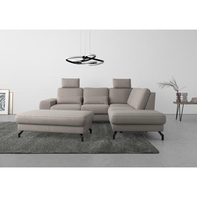 Ecksofa SIT & MORE "Cinturo L-Form", grau (steelgrau), B:260cm H:88cm T:226cm, Sofas, inklusive Sitztiefenverstellung und Federkern, Sitzhöhe 45 cm Image