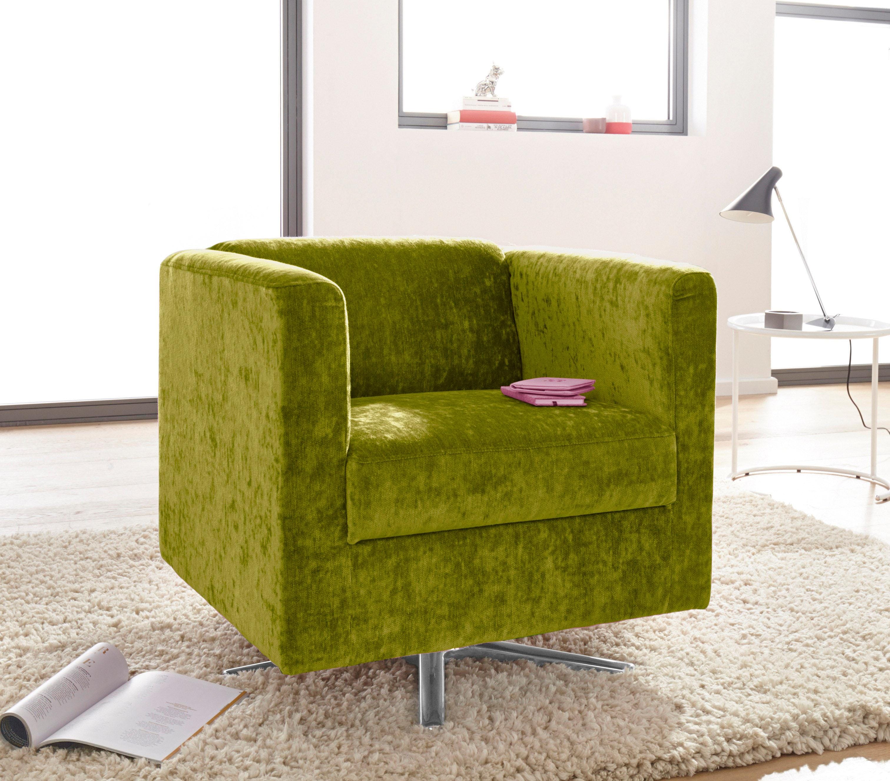 Sessel INOSIGN "Bob Drehsessel, Clubsessel und Cocktailsessel - alles passt", grün (apfel), B:72cm H:71cm T:75cm, Feinstruktur weich (92% Polyester, 8% Nylon);Struktur fein ( 100% Polyester);Struktur (30% Polyester, 70% Polyacryl);Struktur grob (40%...