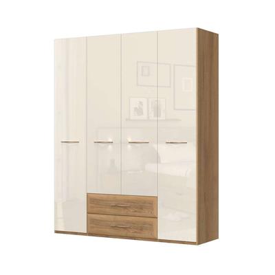 Kleiderschrank HOME AFFAIRE "Gala, beige hochglänzend UV lackiert, kratzfest, FSC-zertifiziert", beige (beige, pacific walnut), B:182cm H:224cm T:56cm, Spanplatte, MDF, Schränke, hoher Schrank (224cm), wahlweise in 4 Breiten, Made in Europe Image