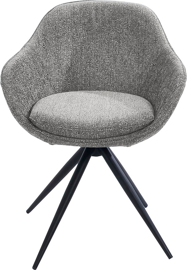 Drehstuhl K+W KOMFORT & WOHNEN "ZOOM", grau (grau 80), B:60cm H:83cm T:57cm, Stühle, Drehstuhl, 4-Fuß Drehstuhl mit Gestell aus Metall schwarz Struktur
