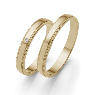 Trauring FIRETTI "Schmuck Geschenk Gold 375 Hochzeit Ehering "LIEBE" Gr. 72, gold (gelbgoldfarben), Fingerringe, 72, ohne Brillant, Gelbgold 585, 3mm, Made in Germany, wahlweise mit oder ohne Brillant Image