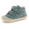 Lauflernschuh NATURINO "Cocoon", Kinder, Gr. 20, petrol metallic, Veloursleder, metallic, casual, Schuhe, Klettschuh mit Metallic-Herzchen, Größenschablone zum Download
