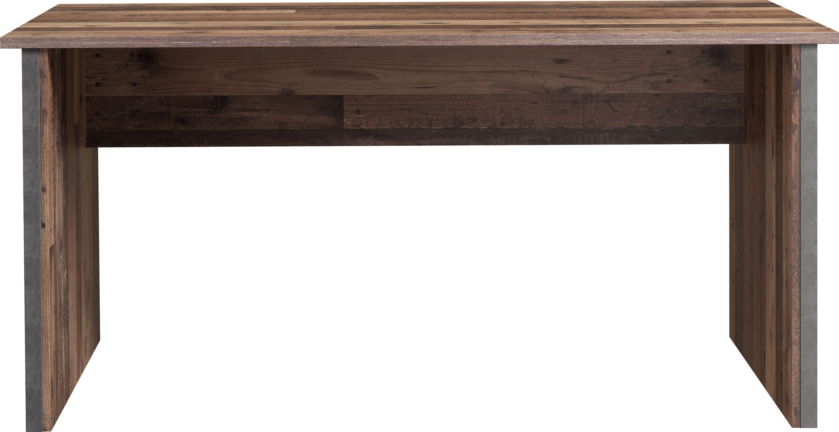 Schreibtisch FORTE "Clif", grau (old – wood vintage, betonoptik dunkelgrau, old – wood vintage, betonoptik dunkelgrau, old – wood vintage), B:153cm H:73,5cm T:70cm, Tische, Schreibtisch, Computertisch im Industriedesign, in 2 Breiten erhältlich