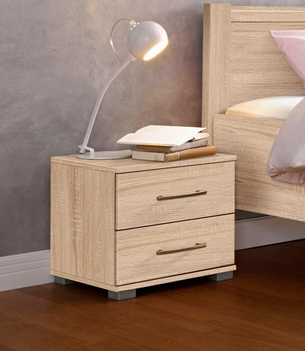 Nachtkonsole PRIESS "Husum Nachtkonsole in premium Qualität Schlafzimmer Schrank", beige (struktureichefarben hell), B:41cm H:37cm T:38cm, Holzwerkstoff, Sideboards, Nachtkonsole, mit 2 Schubkästen Nachtschrank Beistellschrank Nachtschränkchen