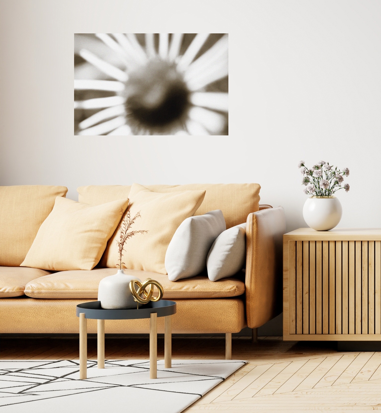 Wandsticker QUEENCE "The Sun", weiß, B:150cm H:90cm T:0,1cm, Folie, Wandtattoos, Selbstklebend, kinderleichte Anbringung